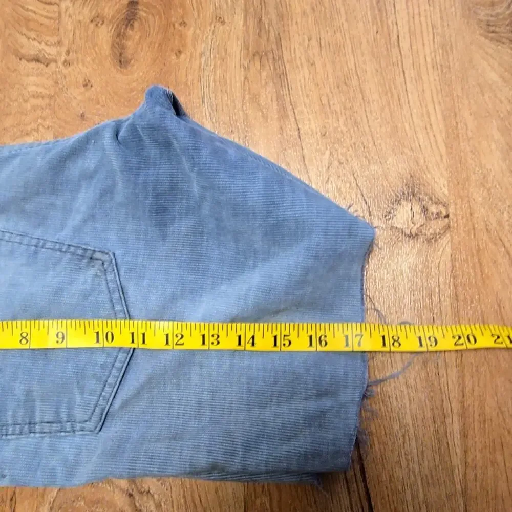 Vintage Corduroy Shorts Distressed Blue Mens 31 Cutoff Shorts